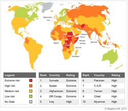 Maplecroft world risks 2011