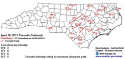 North carolina tornado map 110419 02